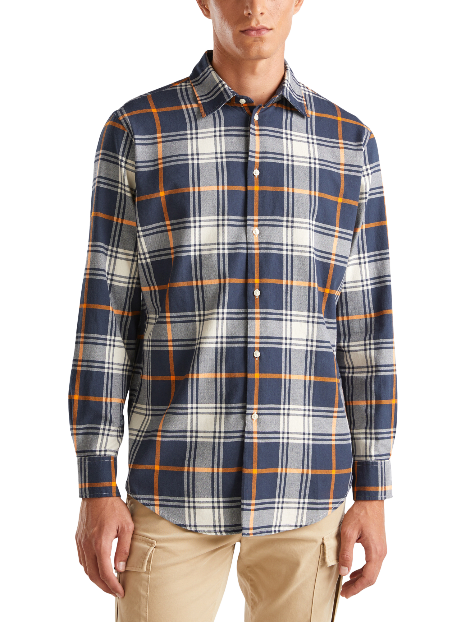 Benetton Cotton Regular Fit Check Flannel Shirt, Multi