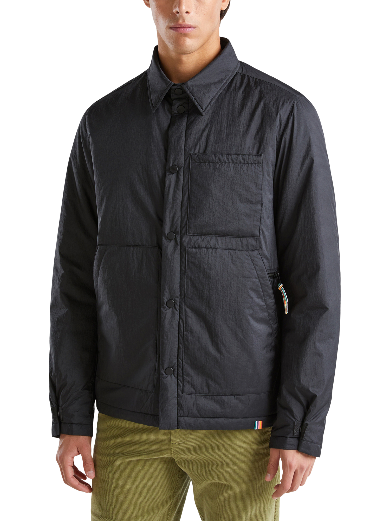 Benetton Short Recycled Polyester Puffer Jacket Black