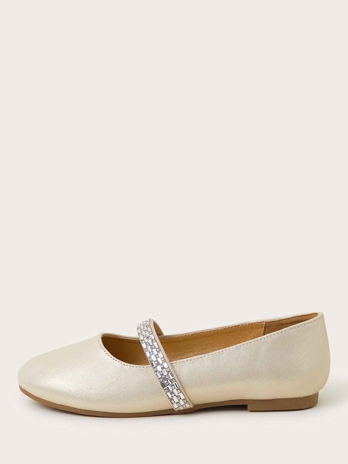 Monsoon Kids' Bling Ballerina Flat Shoes, Gold