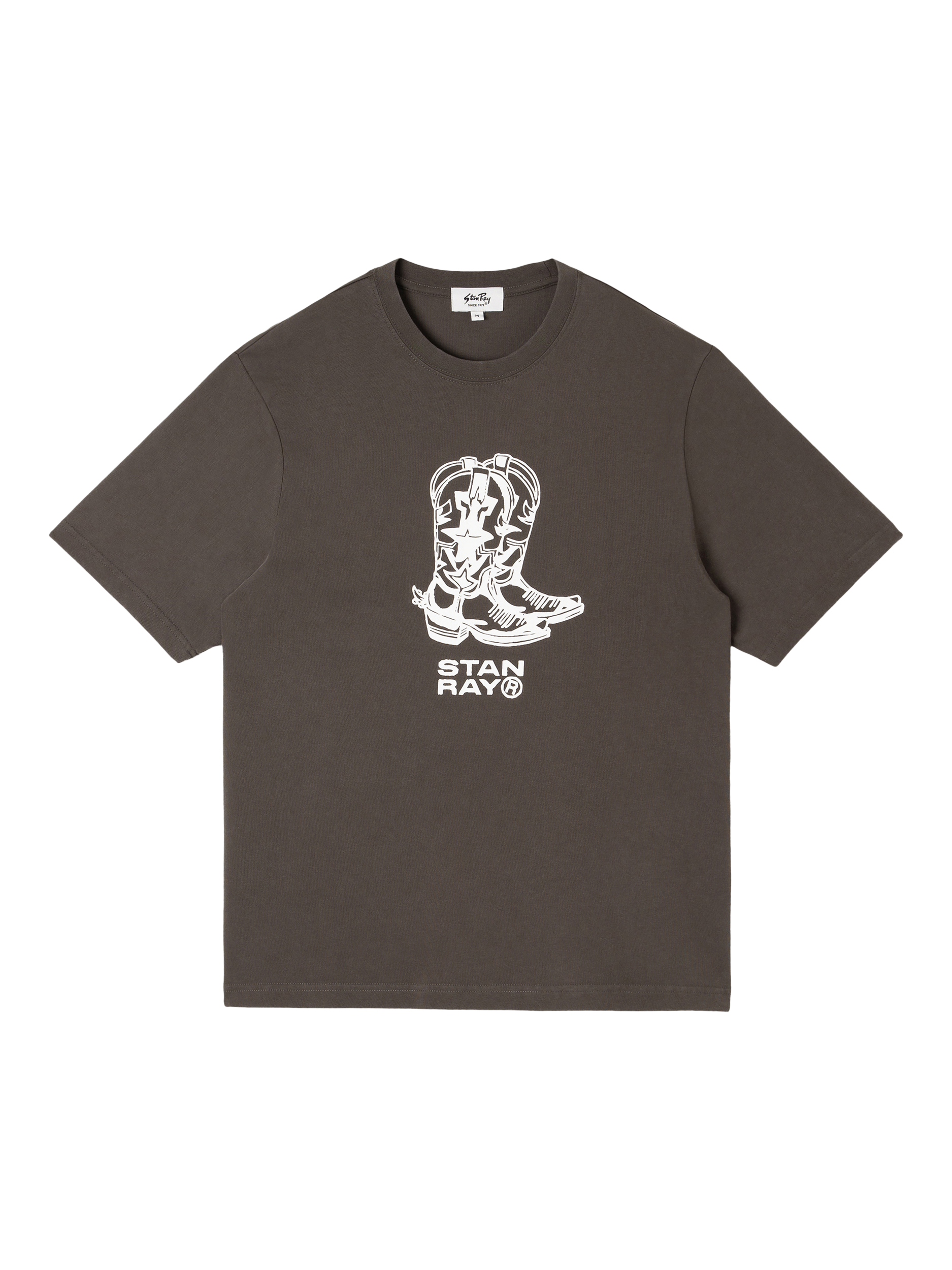 Product image 1 of 4, which shows Stan Ray Cotton Boots Crew Neck T-Shirt, Washed Black, M