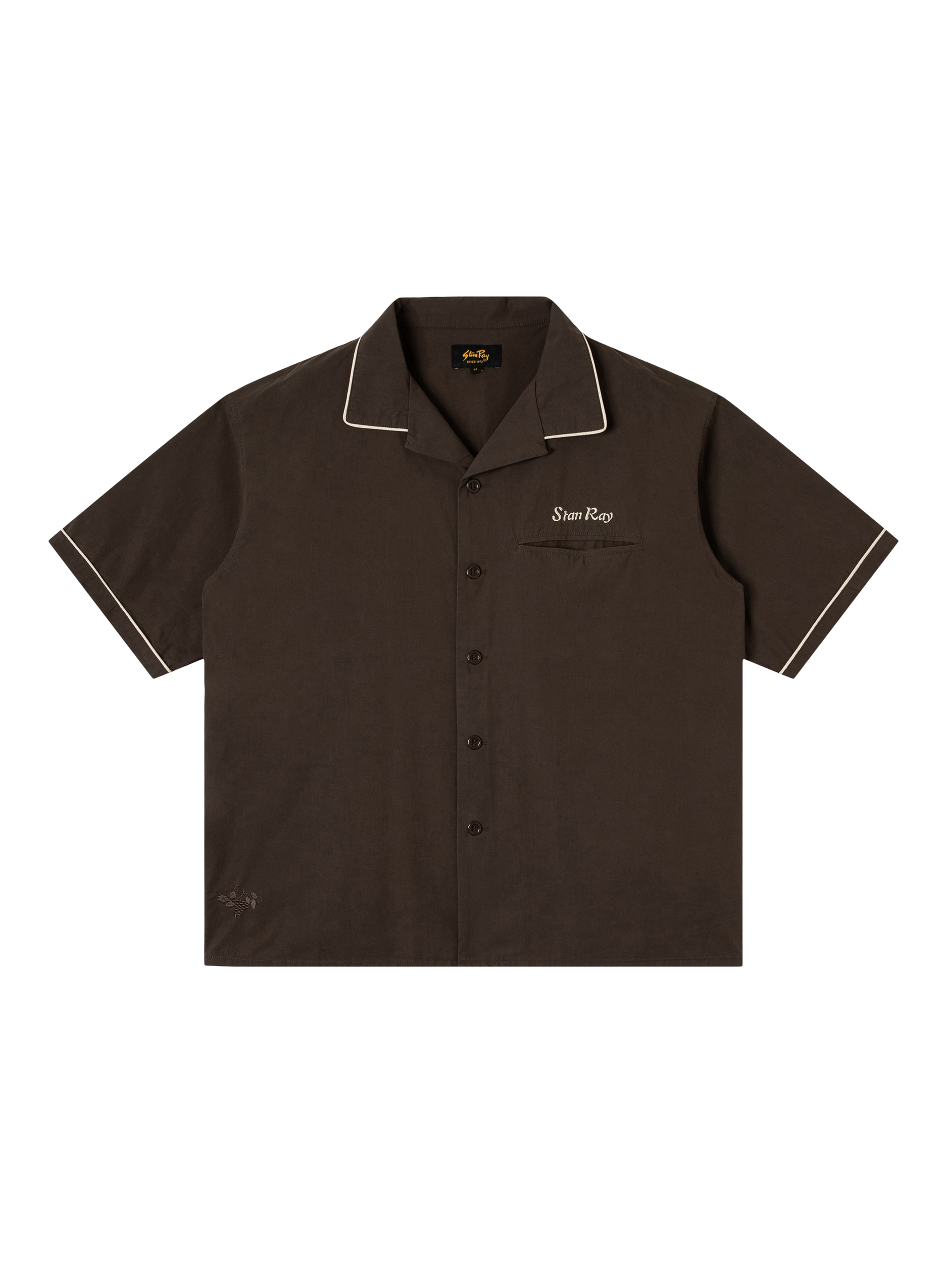 Product image 1 of 6, which shows Stan Ray Cotton Short Sleeve Bowling Shirt, Black, L