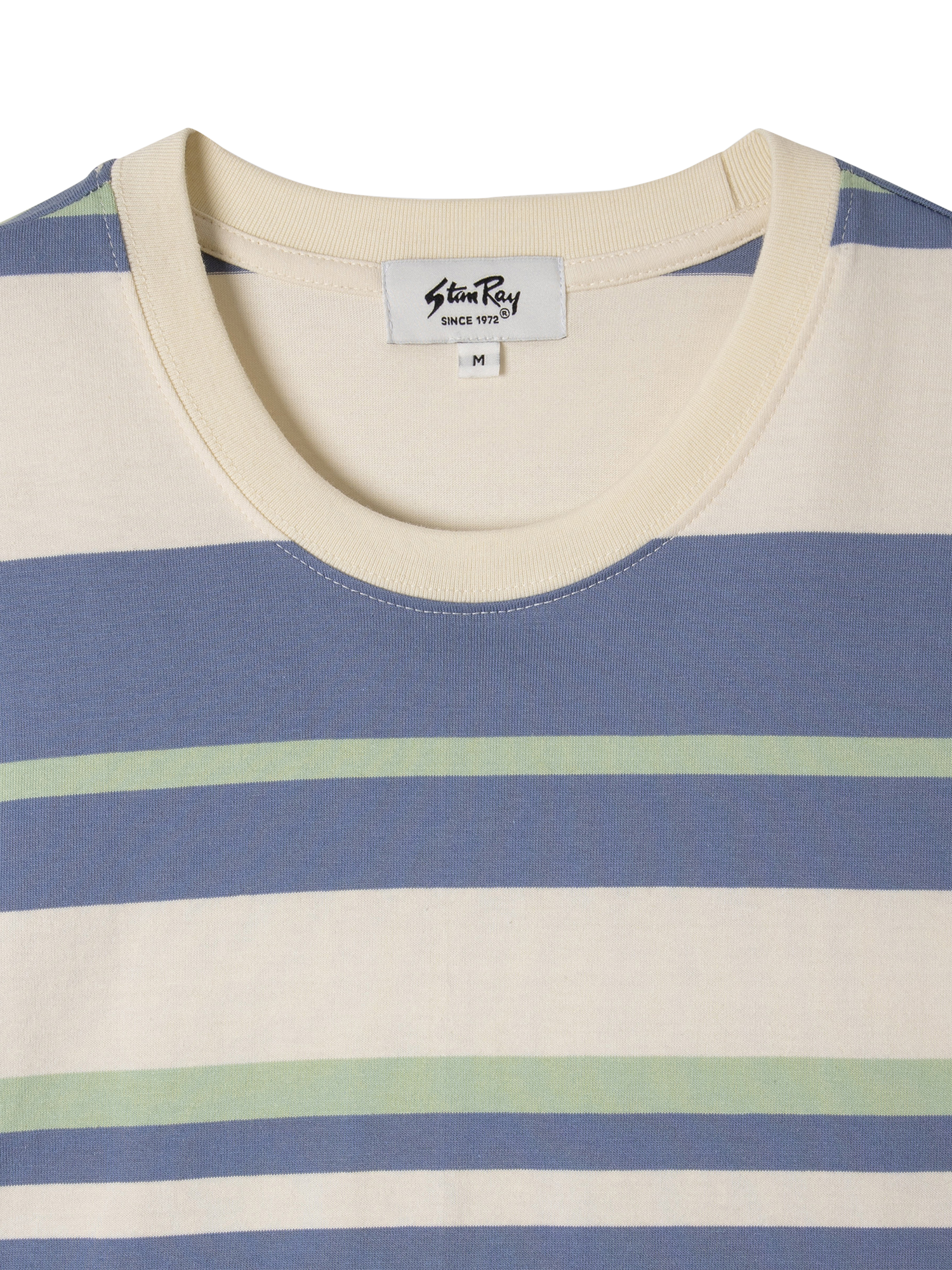 Product image 3 of 5, which shows Stan Ray Cotton Regular Fit Short Sleeve Stripe T-Shirt, Natural, M