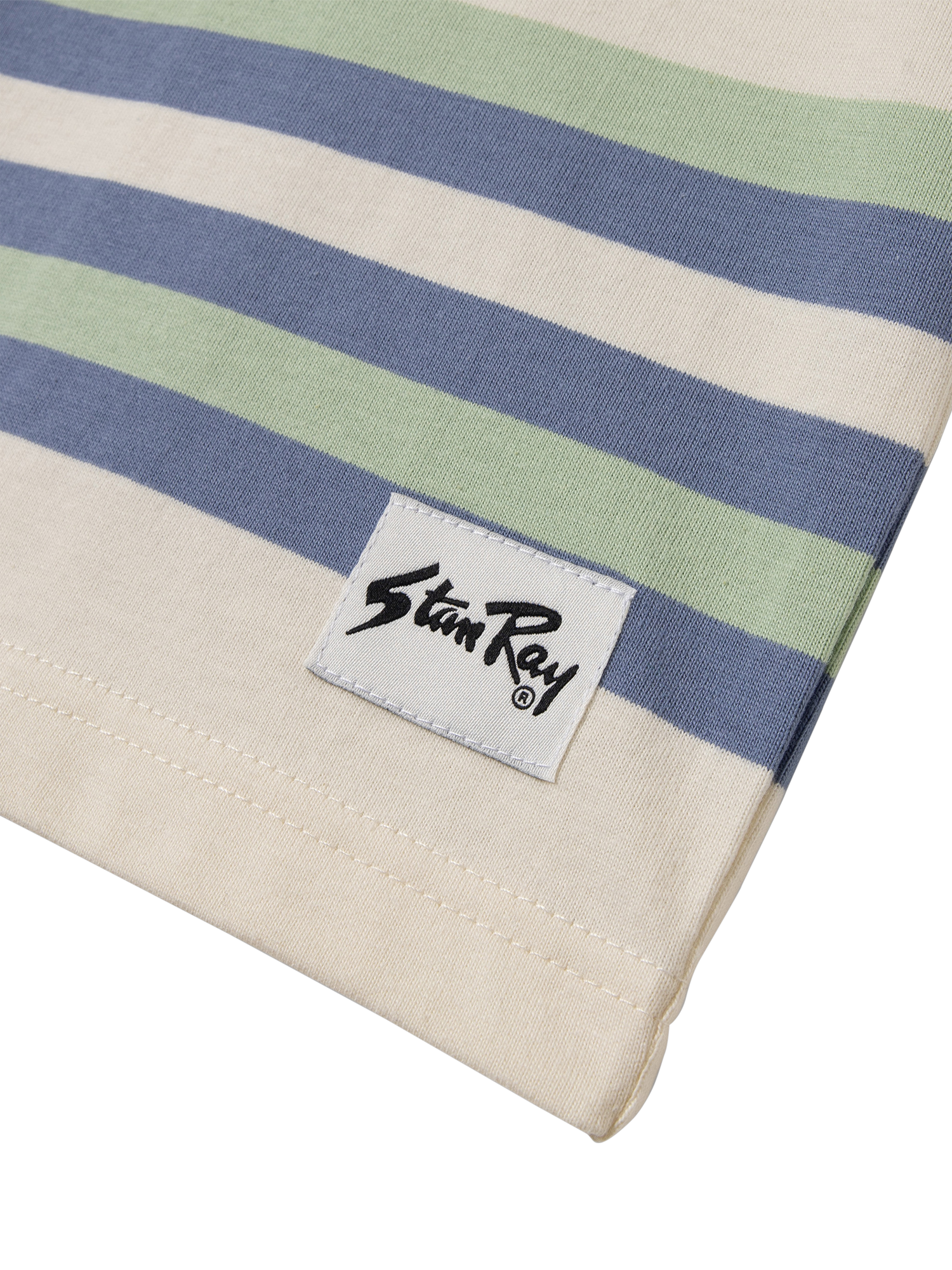 Product image 5 of 5, which shows Stan Ray Cotton Regular Fit Short Sleeve Stripe T-Shirt, Natural, M
