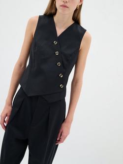 InWear Yaeko Asymmetric Waistcoat, Black, Black