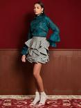 Sister Jane Dream Thelma Check Skirt, Black/White