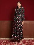 Sister Jane Dream Lilian Rose Flower Embroidered Tulle Maxi Dress, Black