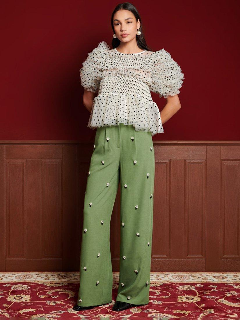 Dream Sister Jane tulle top in cream polka dot | ASOS