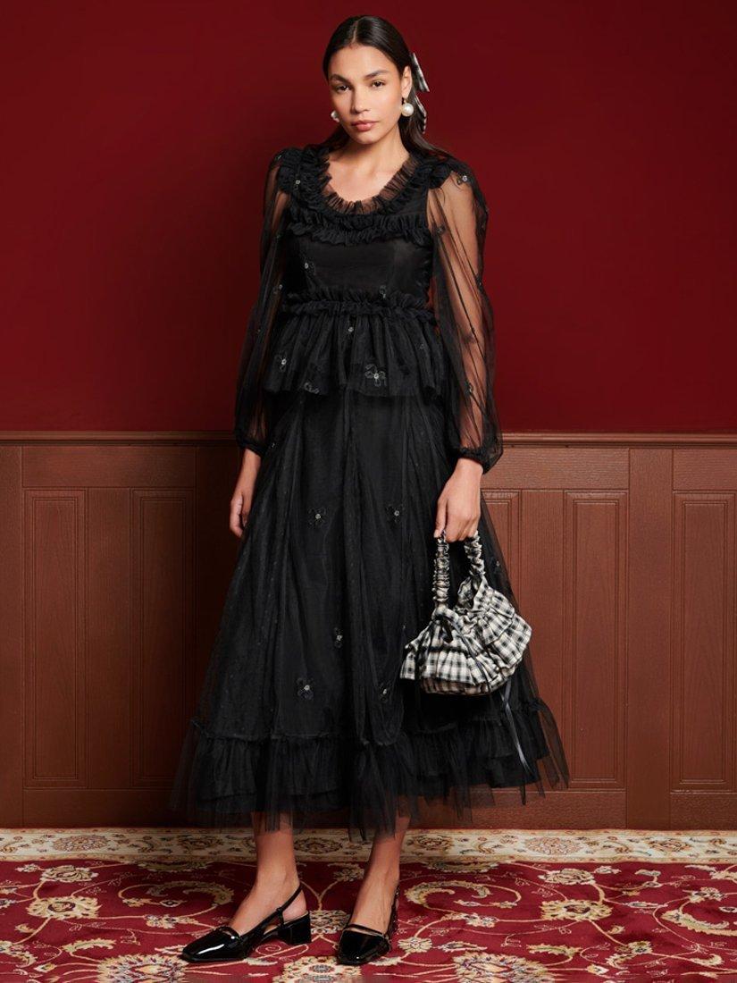 Sister Jane Dream Voyage Tulle Top, Black
