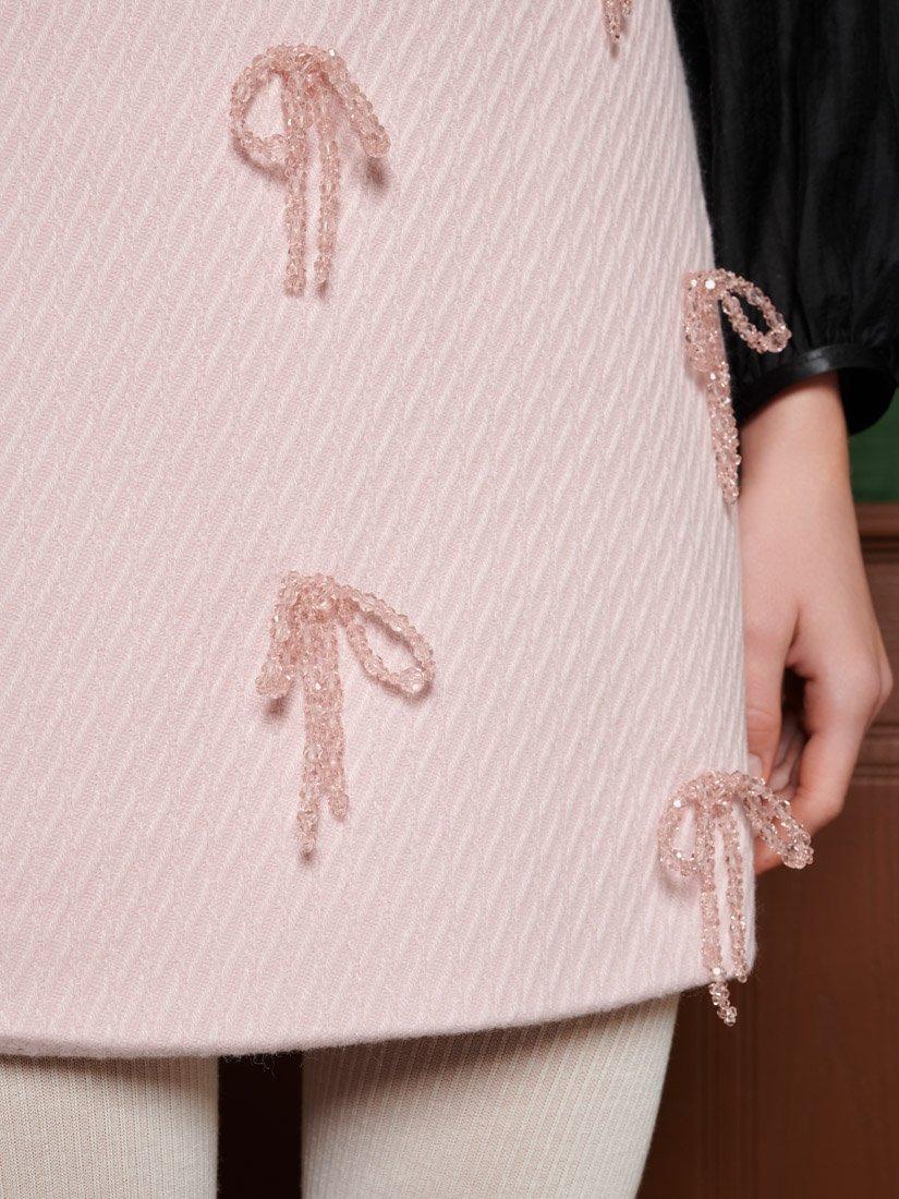 Product image 6 of 6, which shows Sister Jane Alpine Embellished Bow Mini Skirt, Pnk, 6