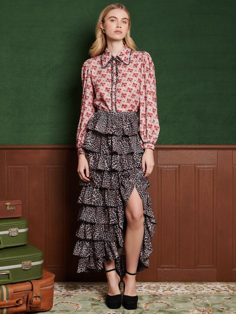 Sister Jane★Lennox Leopard スカート Sister Jane Lennox Leopard Skirt, Brown