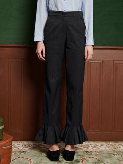 Sister Jane Wilhelm Ruffle Trousers, Black, Black