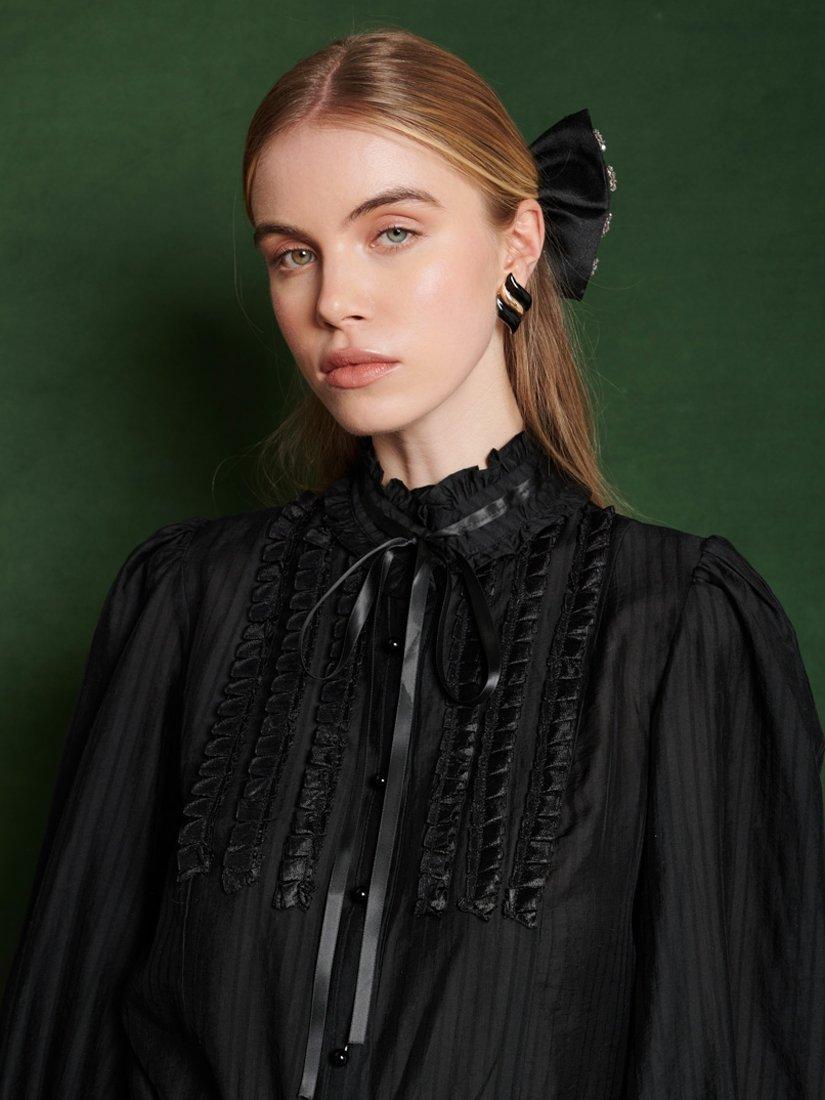 Product image 5 of 6, which shows Sister Jane Birch Ruffle Blouse, Black, 6