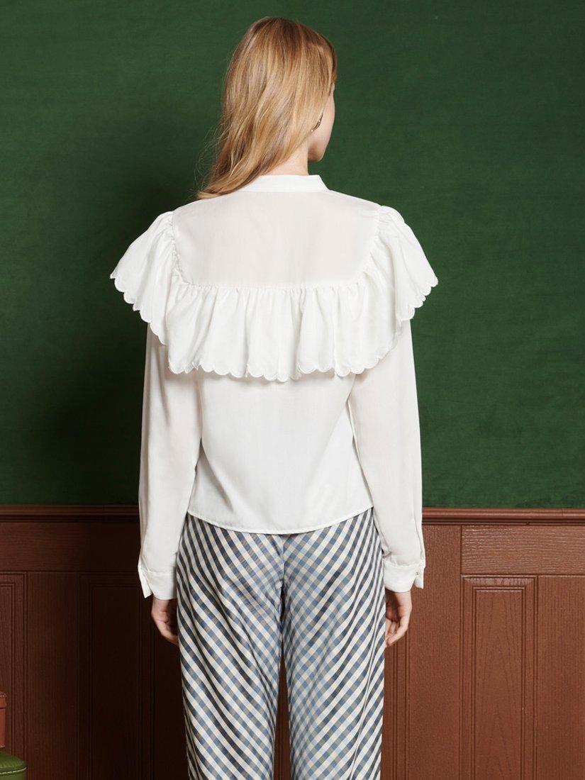 Product image 4 of 6, which shows Sister Jane Hazel Scallop Blouse, White, 6