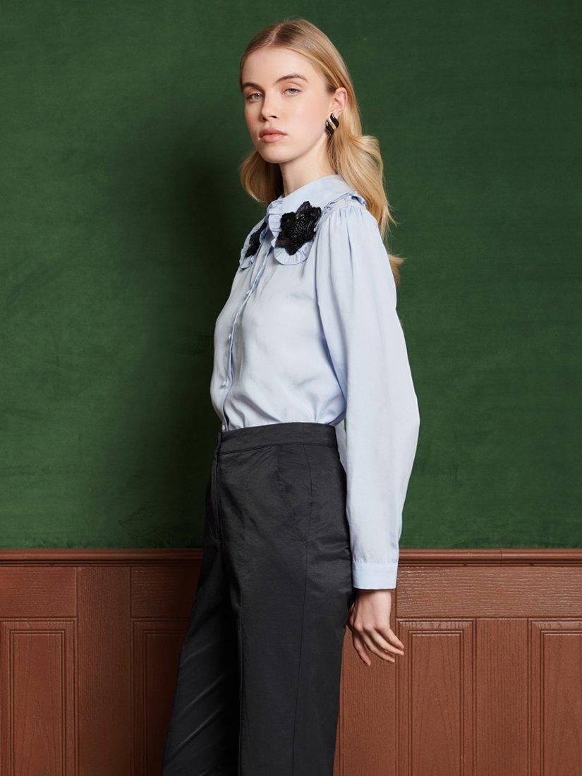 Product image 3 of 6, which shows Sister Jane Symmetry Fleur Blouse, Blu, 6