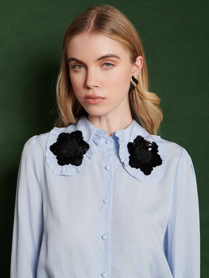 Product image 5 of 6, which shows Sister Jane Symmetry Fleur Blouse, Blu, 6