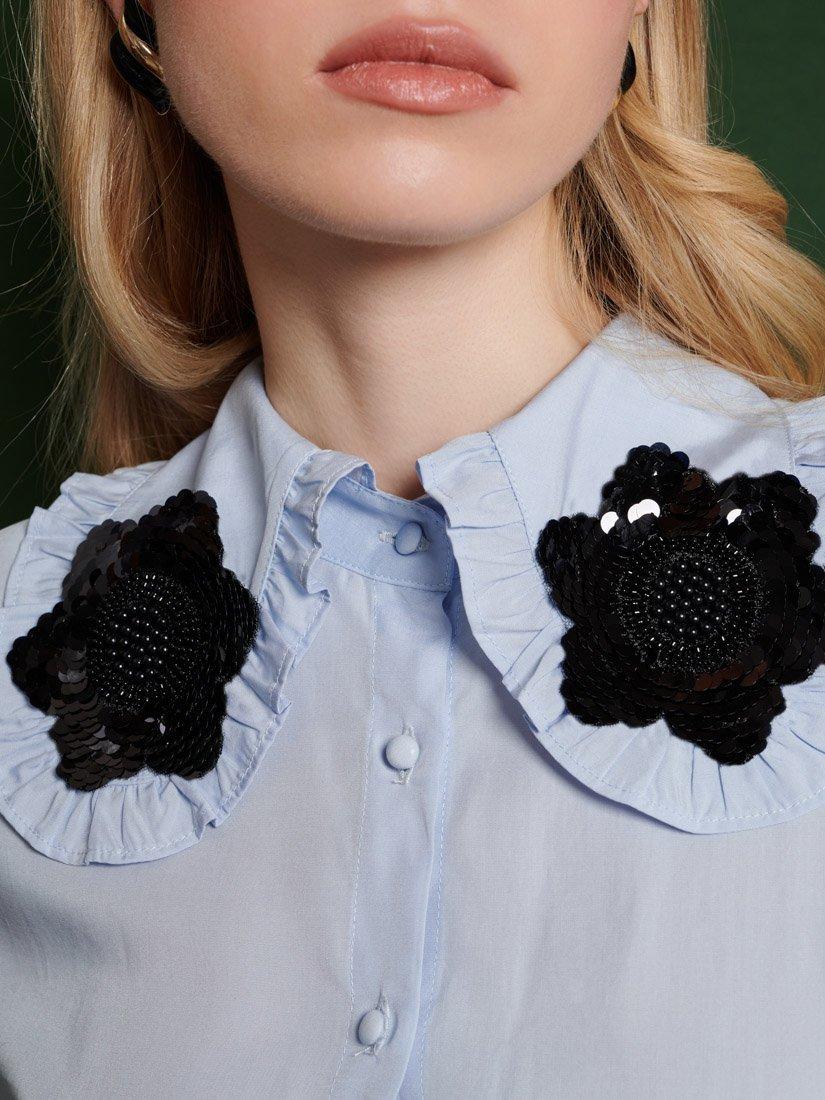 Product image 6 of 6, which shows Sister Jane Symmetry Fleur Blouse, Blu, 6