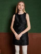 Sister Jane Tamara Bow Embellished Heart Jacquard Mini Dress
