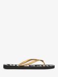 Superdry Code Essential Flip Flops, Black/Metallic Gold