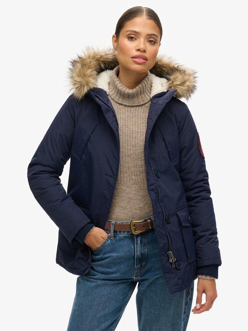 Superdry blue parka clearance