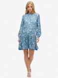 Superdry High Neck Mini Dress, Blue/Multi