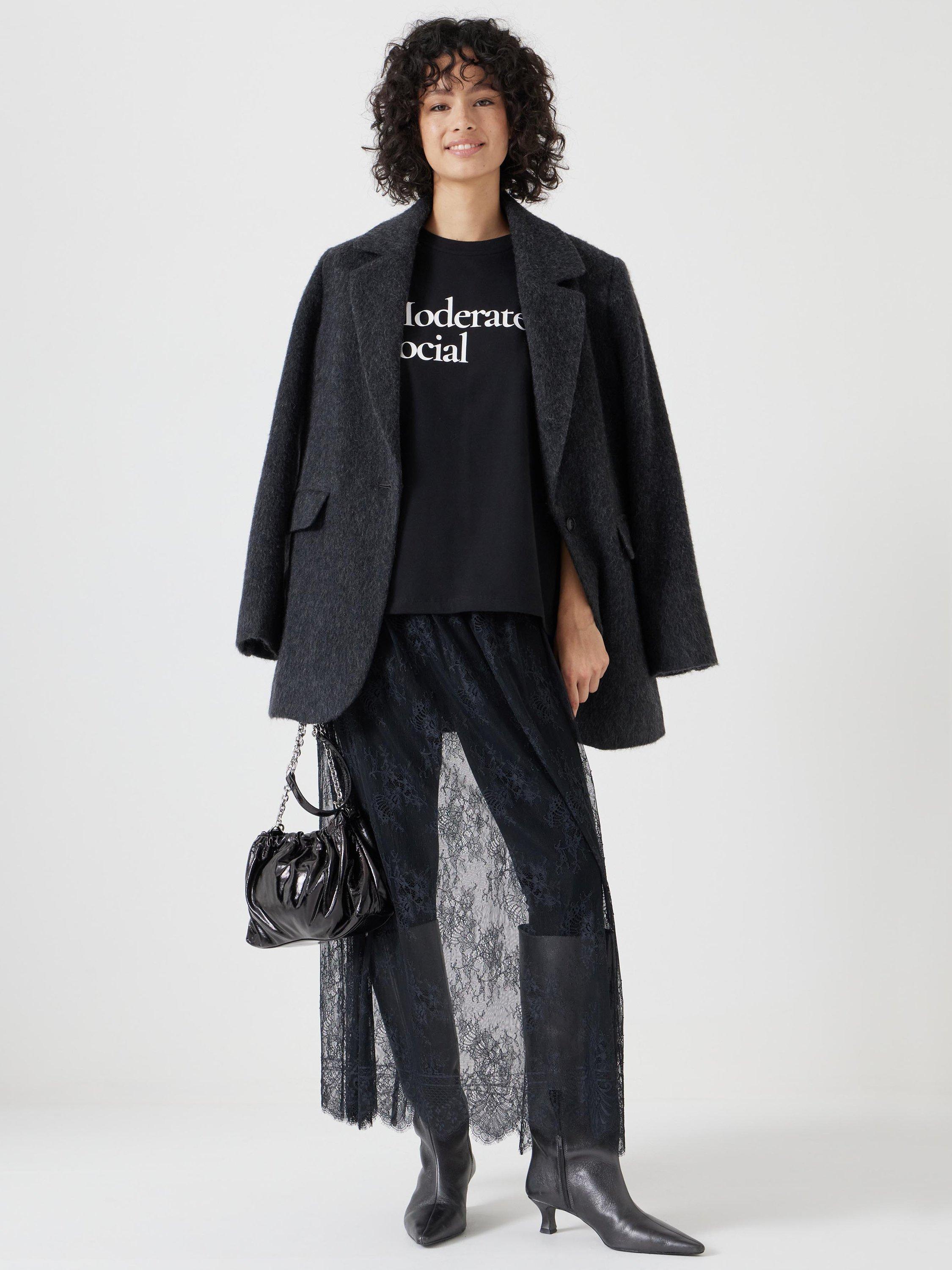 Product image 5 of 5, which shows HUSH Moderately Social Cotton T-Shirt, Black, L