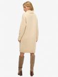 Superdry Knitted Roll Neck Jumper Dress, Brazilian Sand Beige