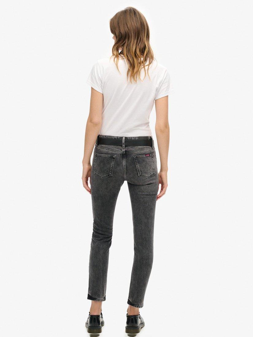 Product image 2 of 7, which shows Superdry Mid Rise Slim Jeans, Echo Black, W26/L30