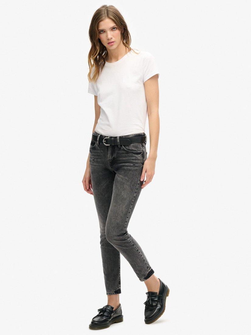 Product image 3 of 7, which shows Superdry Mid Rise Slim Jeans, Echo Black, W26/L30