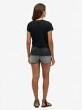 Superdry High Rise Cut Off Shorts, Black Stone