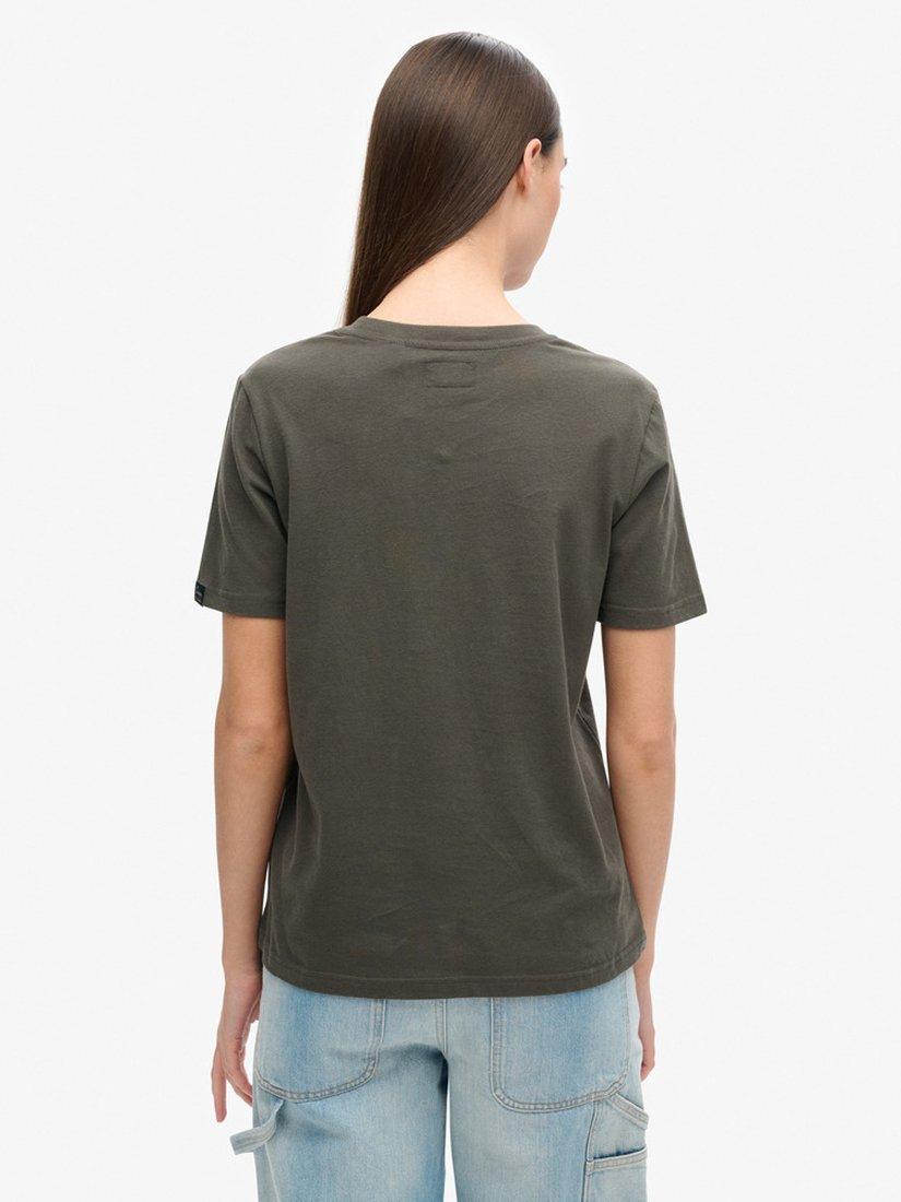 Product image 2 of 4, which shows Superdry Luxe Metallic Logo T-shirt, Vintage Black/Gold, 8