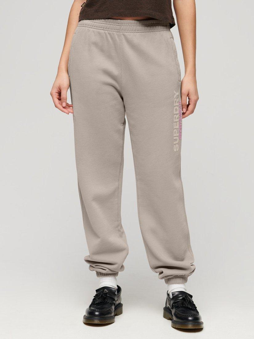 Superdry Sportswear Boyfriend Joggers, Deep Beige Slub