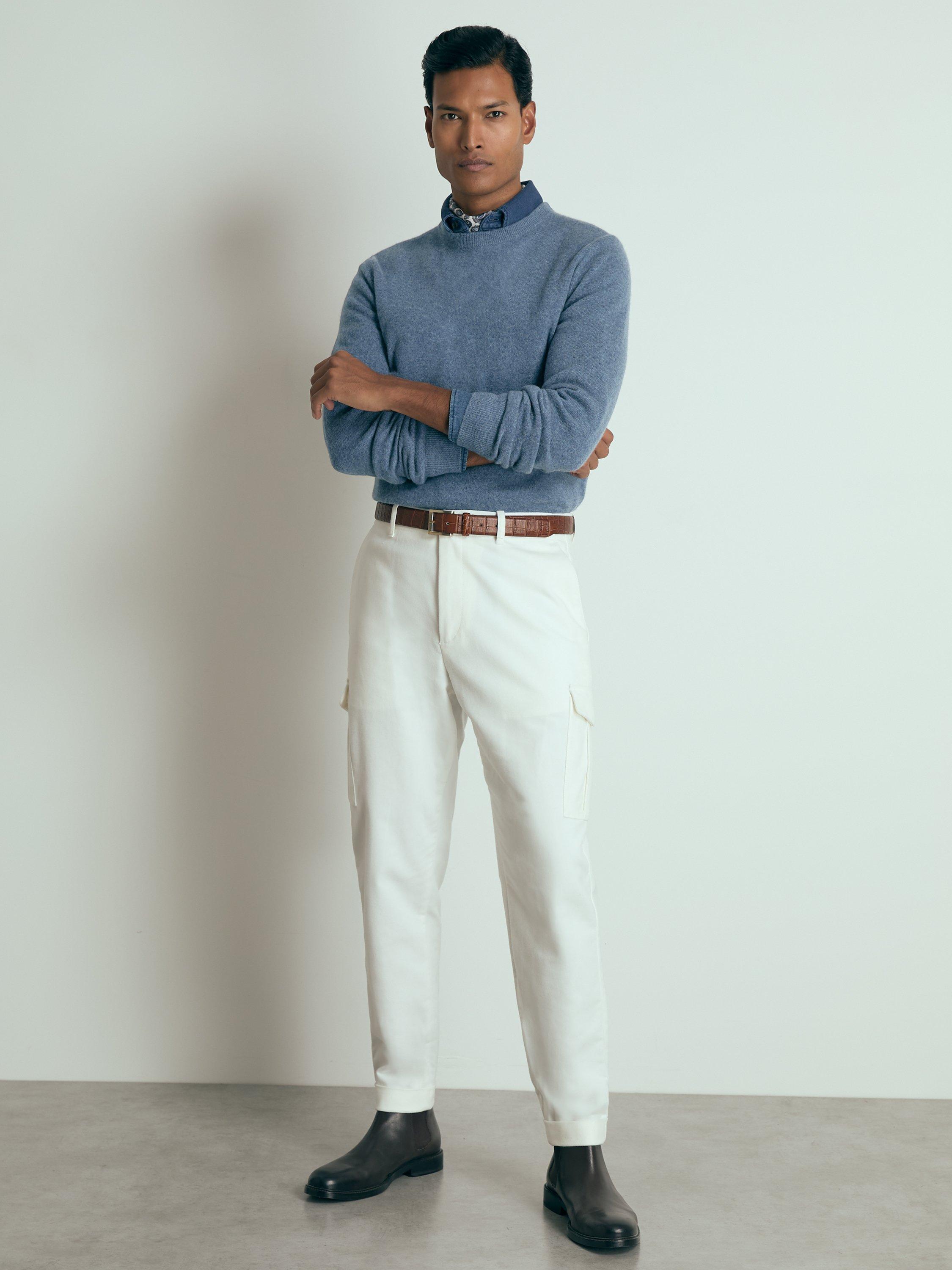 Reiss Royal Atelier Cashmere Jumper, Airforce Blue