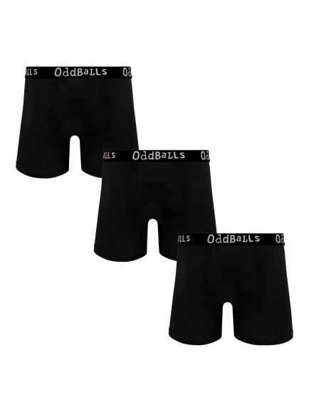 OddBalls Plain Bamboo Boxer Shorts, Pack of 3 - view 2, Black