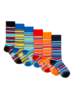 OddBalls Lines Socks, Pack of 6, Patterned