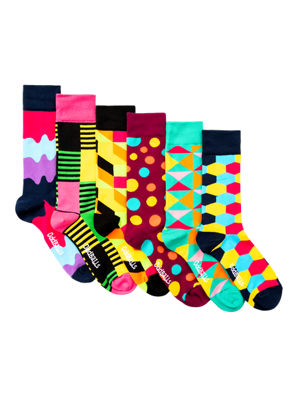 OddBalls Random Socks, Pack of 6, Multi