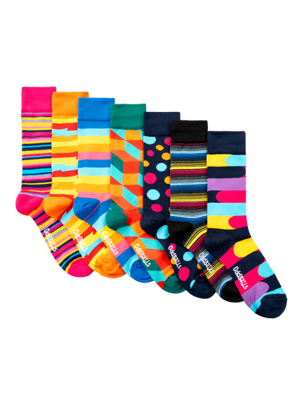 OddBalls Random Socks, Pack of 7, Patterned