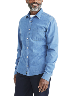 Dockers Cotton Slim Fit Shirt - view 2, Light Indigo