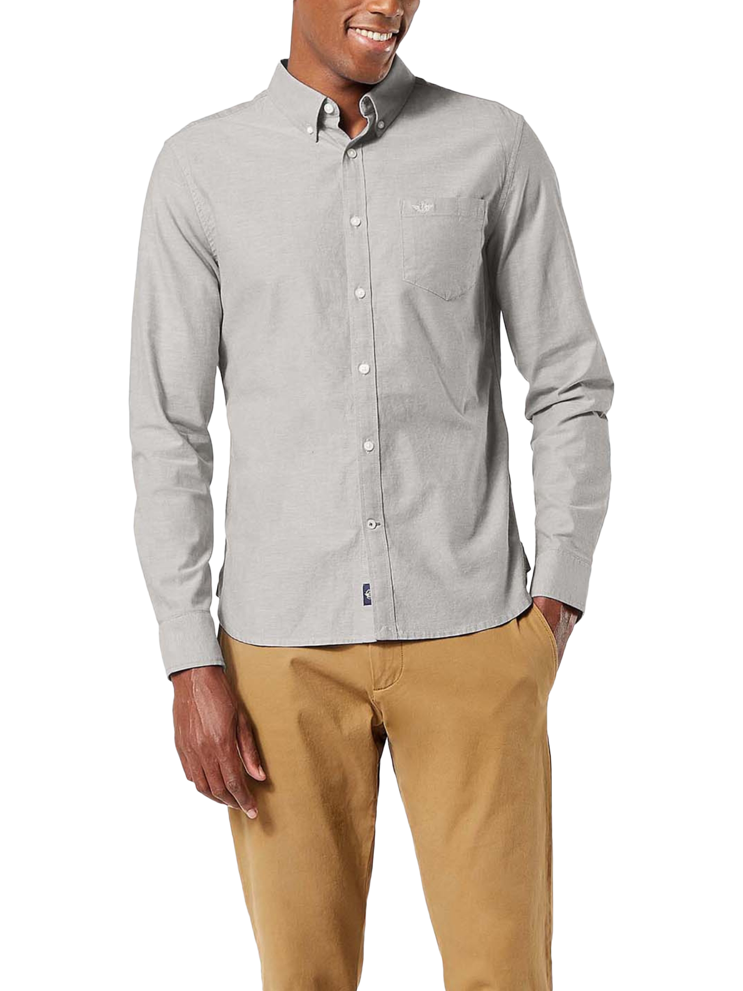 Product image 1 of 2, which shows Dockers T2 Slim Fit Oxford Shirt, Gray Heather, S