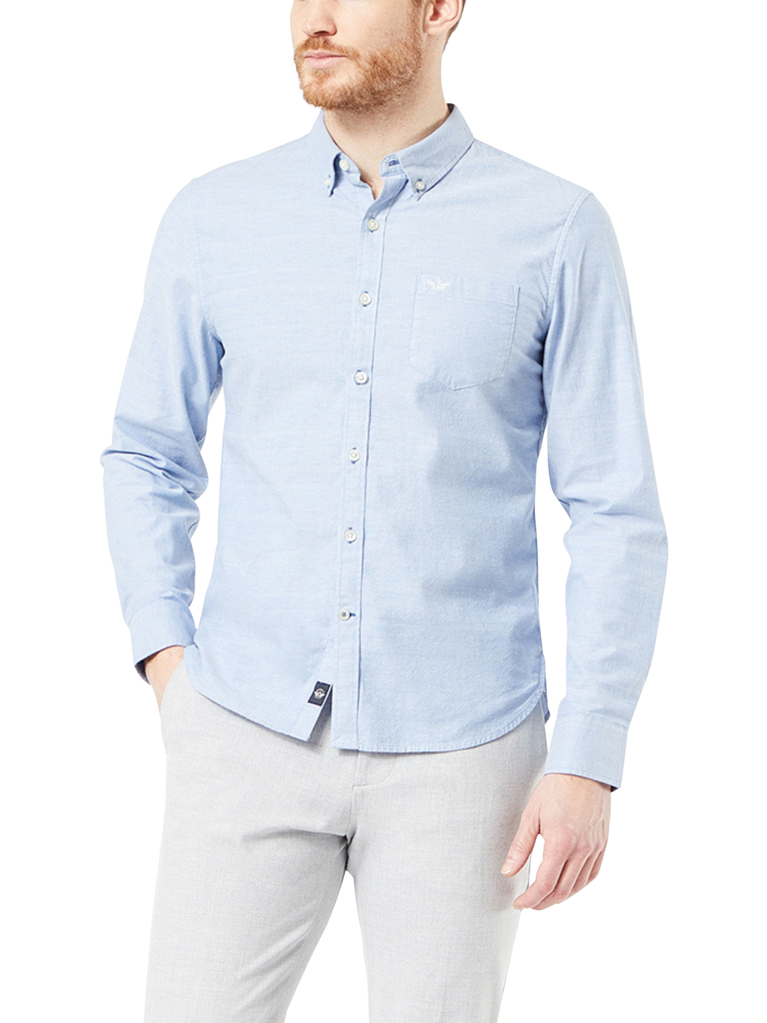 Product image 1 of 2, which shows Dockers T2 Slim Fit Oxford Shirt, Oxford Delft - Blue, S