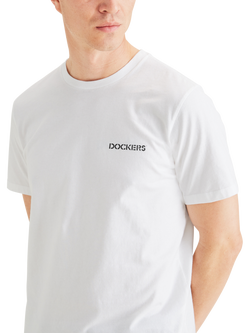 Dockers Cotton Slim Fit Short Sleeve Graphic T-Shirt, White, White