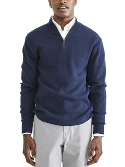 Dockers Core Long Sleeve Quarter-Zip Sweatshirt, Navy Blazer Blue, Navy Blazer Blue