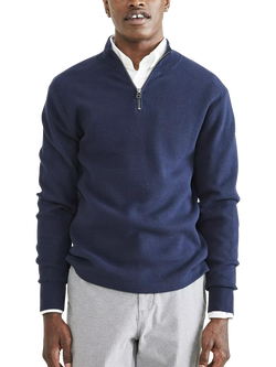 Dockers Core Long Sleeve Quarter-Zip Sweatshirt, Navy Blazer Blue - view 2, Navy Blazer Blue
