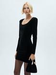 Mango Xvicky Velvet Mini Dress, Black