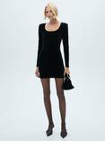 Mango Xvicky Velvet Mini Dress, Black