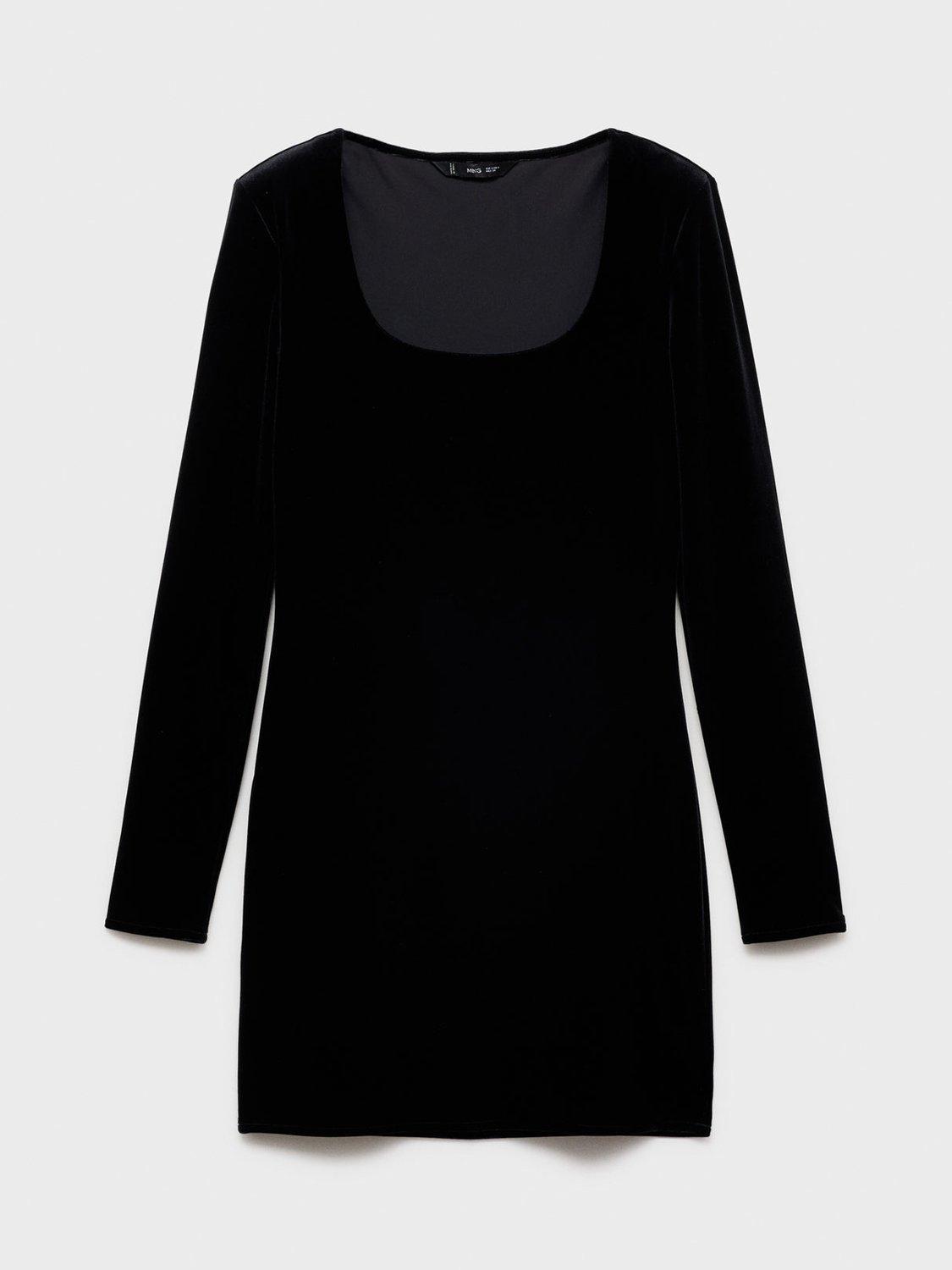 Product image 3 of 9, which shows Mango Xvicky Velvet Mini Dress, Black, 10