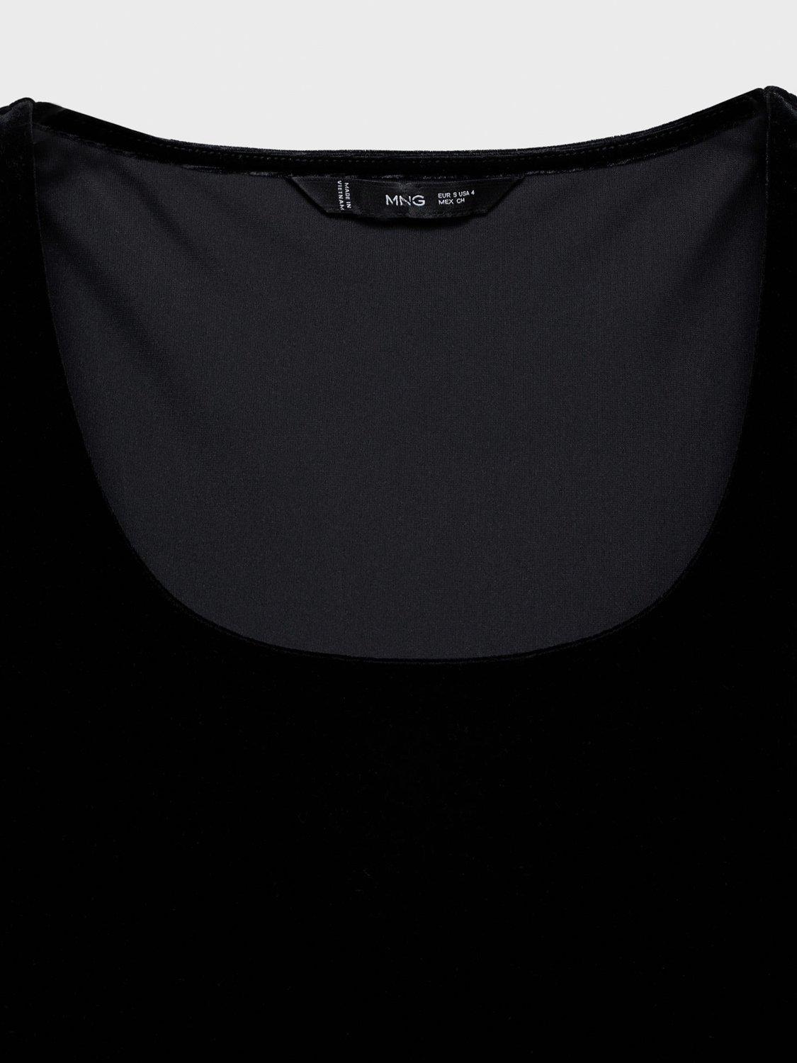 Product image 5 of 9, which shows Mango Xvicky Velvet Mini Dress, Black, 10