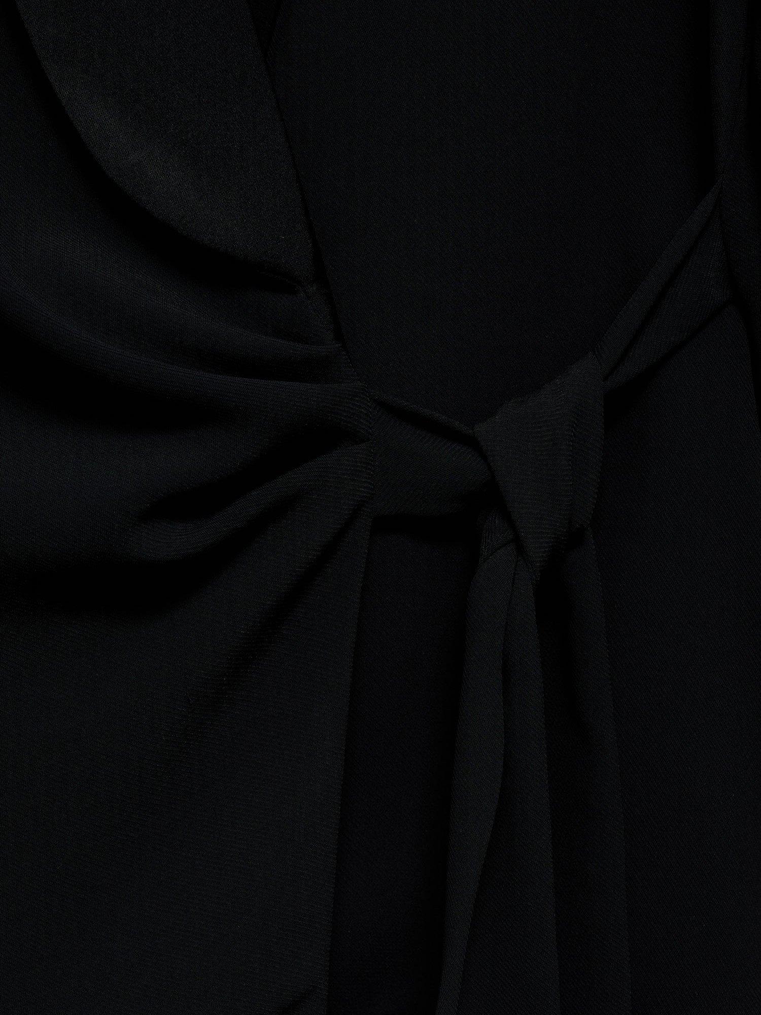 Product image 8 of 8, which shows Mango Rider Satin Wrap Blouse, Black, 12