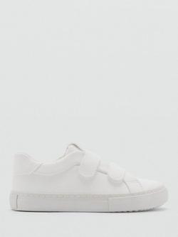 Mango Kids' Adam Riptape Trainers, White, White