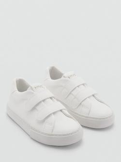 Mango Kids' Adam Riptape Trainers, White - view 2, White