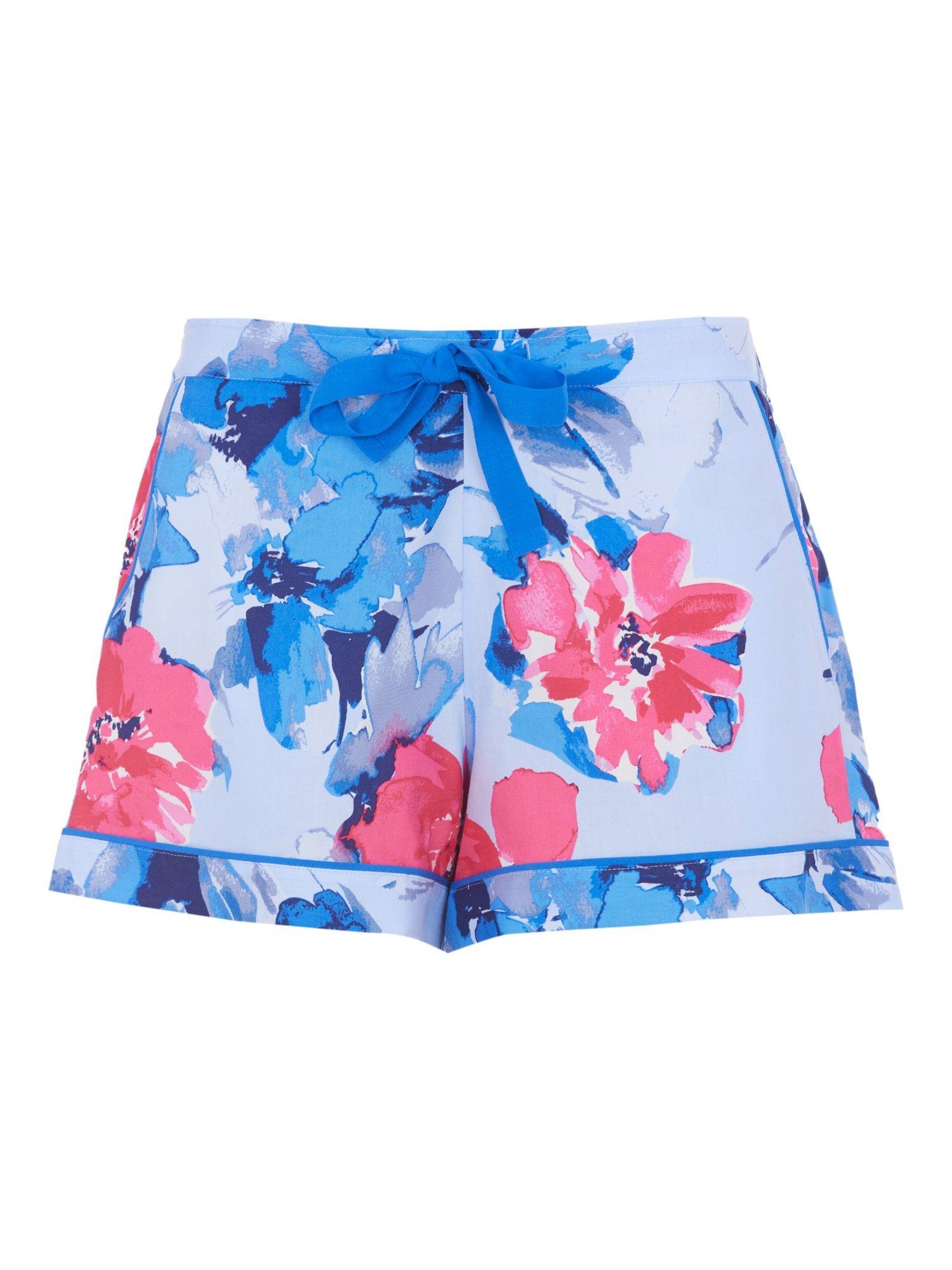 Product image 3 of 3, which shows Cyberjammies Lyla Floral Pyjama Shorts, Blue, 6